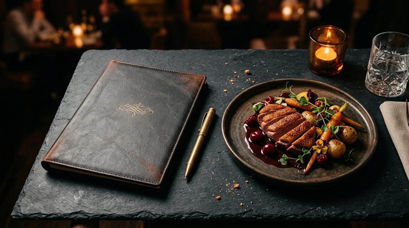 Beautifully plated signature dish demonstrating menu engineering principles