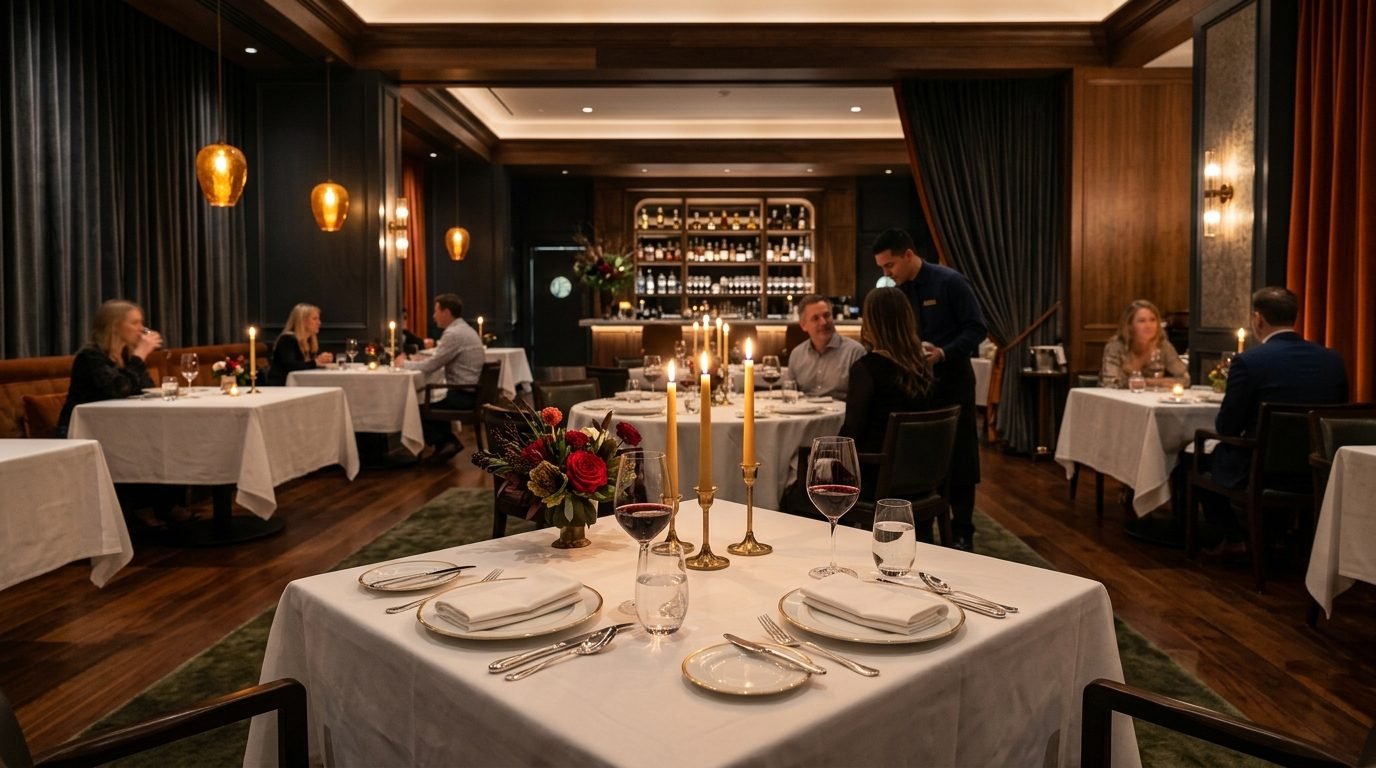 Elegant fine dining room representing the Pewter Room project in Chandigarh